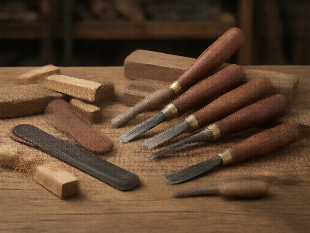 Wood carving tools arrangement